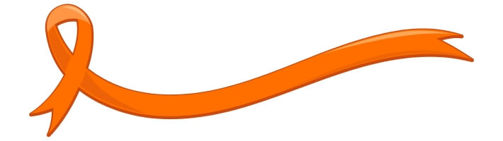 Orange Multiple Sclerosis (MS) Awareness Ribbon